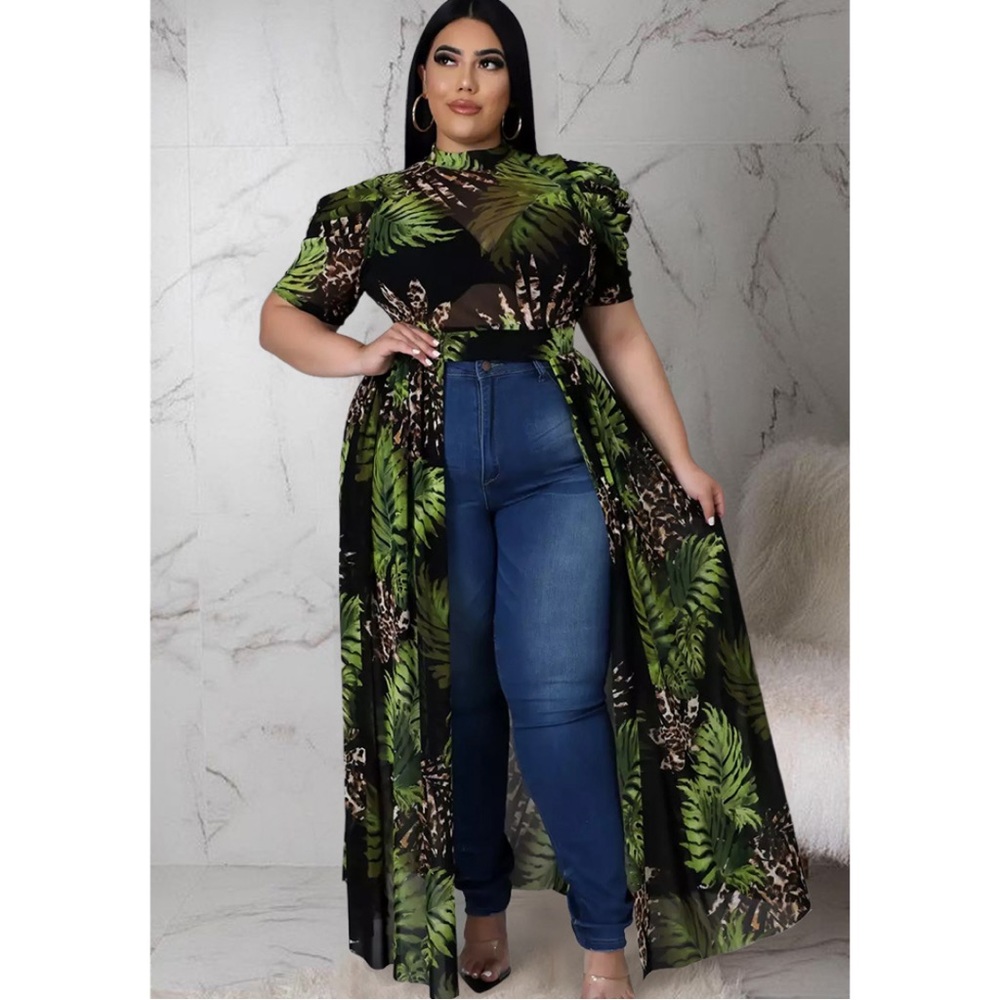 Jungle Turtleneck Short Sleeves Top